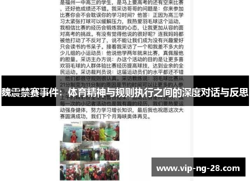 魏震禁赛事件：体育精神与规则执行之间的深度对话与反思