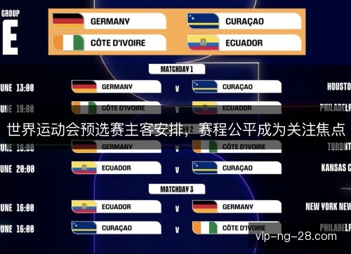 世界运动会预选赛主客安排，赛程公平成为关注焦点
